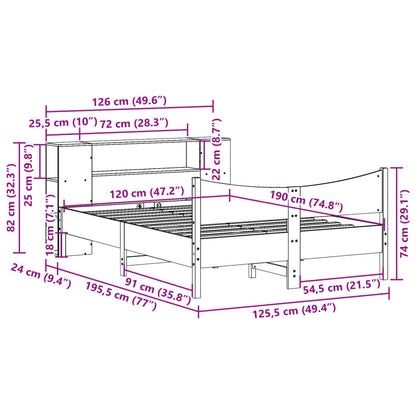 Bed Frame without Mattress 120x190 cm Small Double Solid Wood Pine