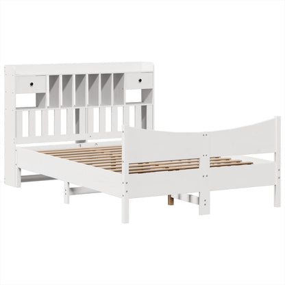 Bed Frame without Mattress White 140x190 cm Solid Wood Pine