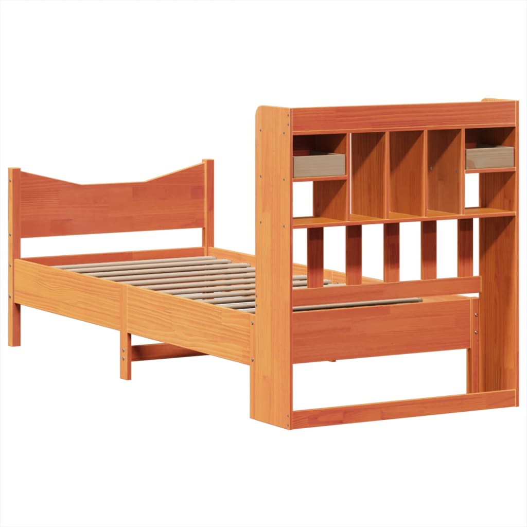 Bed Frame without Mattress Wax Brown 75x190 cm Small Single Solid Wood Pine
