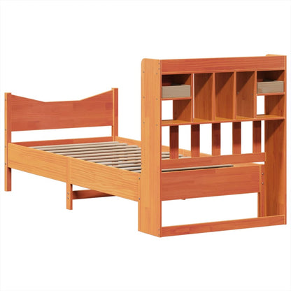 Bed Frame without Mattress Wax Brown 75x190 cm Small Single Solid Wood Pine