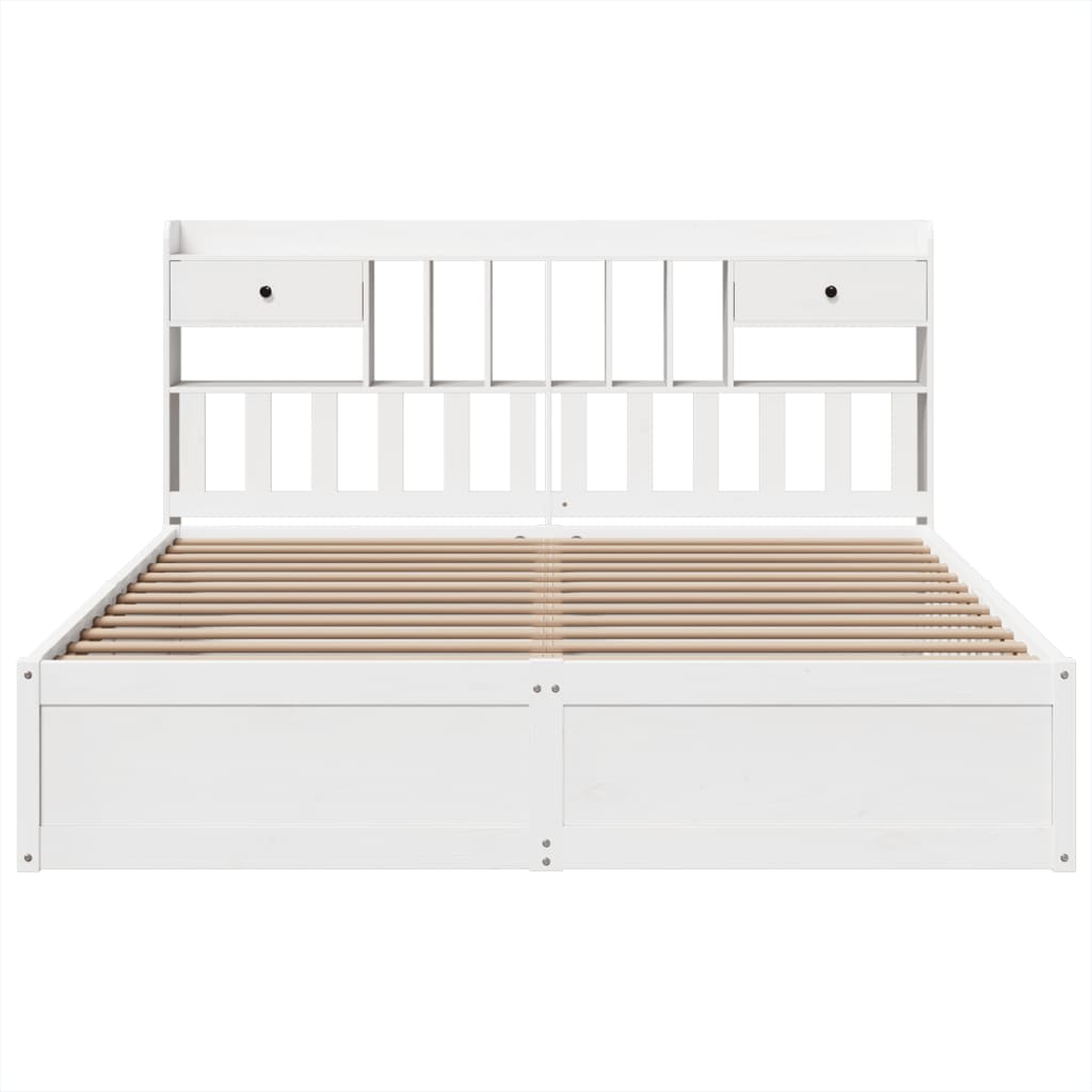 Bed Frame without Mattress White 180x200 cm Super King Solid Wood Pine