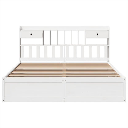 Bed Frame without Mattress White 180x200 cm Super King Solid Wood Pine