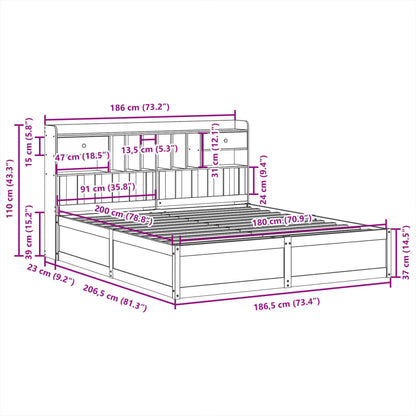 Bed Frame without Mattress White 180x200 cm Super King Solid Wood Pine