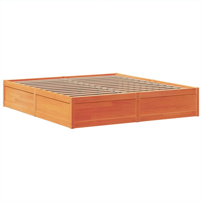 Bed Frame without Mattress Wax Brown 180x200 cm Super King Solid Wood Pine