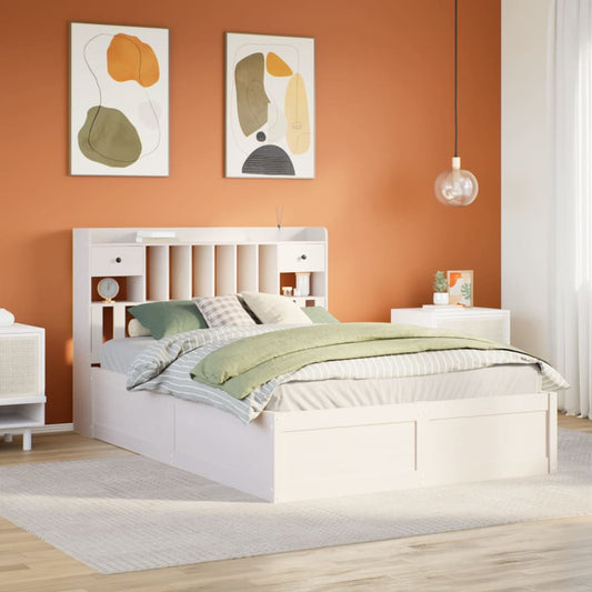 Bed Frame without Mattress White 160x200 cm Solid Wood Pine