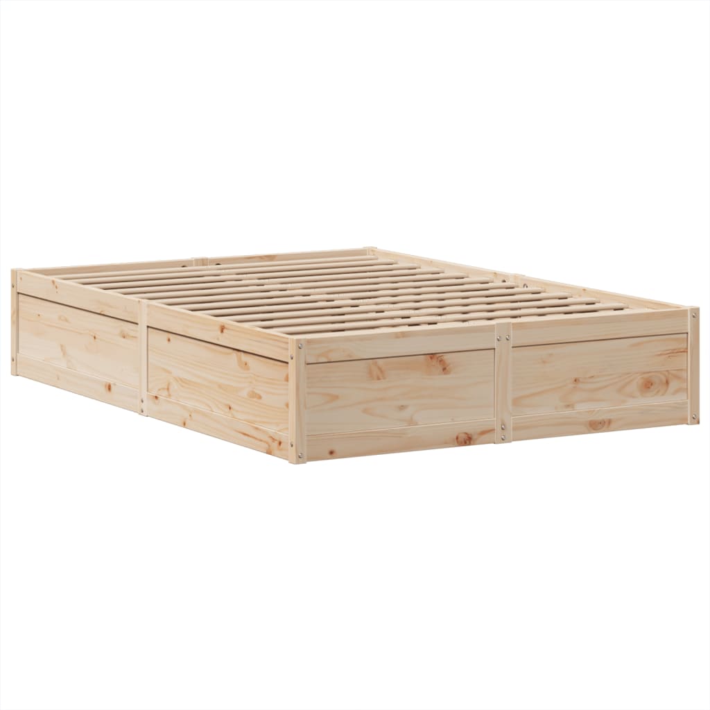 Bed Frame without Mattress 140x200 cm Solid Wood Pine