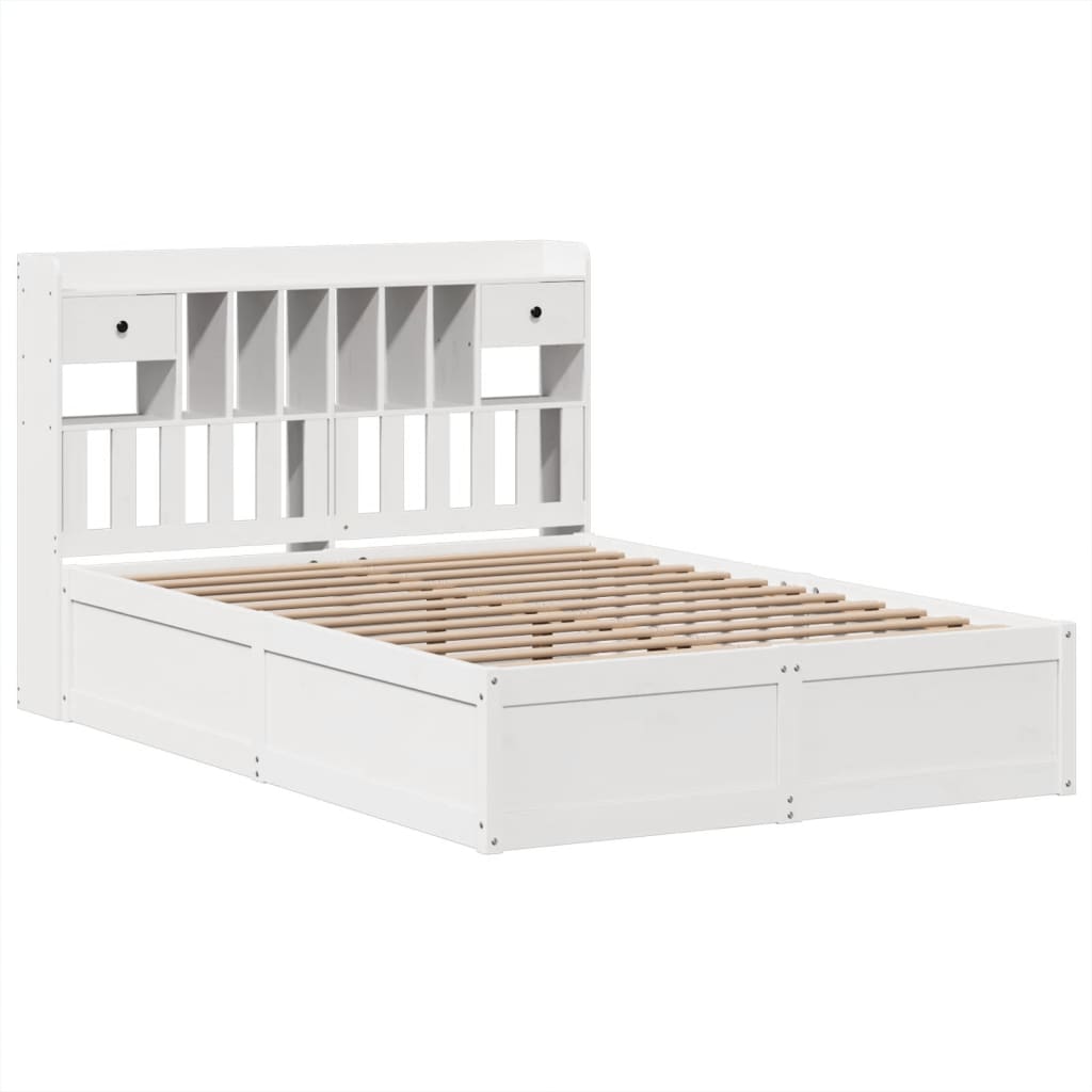 Bed Frame without Mattress White 140x200 cm Solid Wood Pine