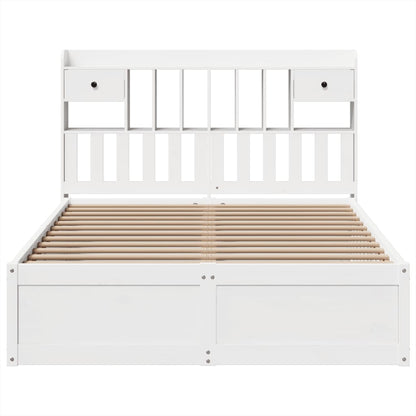 Bed Frame without Mattress White 140x200 cm Solid Wood Pine