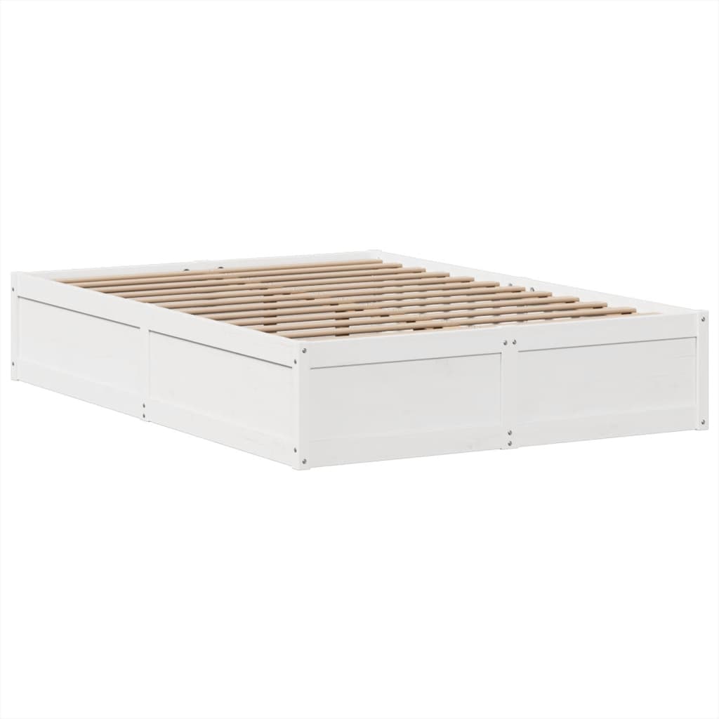 Bed Frame without Mattress White 140x200 cm Solid Wood Pine