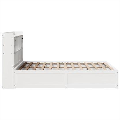 Bed Frame without Mattress White 140x200 cm Solid Wood Pine