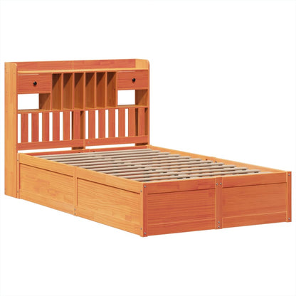 Bed Frame without Mattress Wax Brown 120x200 cm Solid Wood Pine