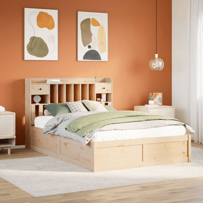 Bed Frame without Mattress 140x190 cm Solid Wood Pine