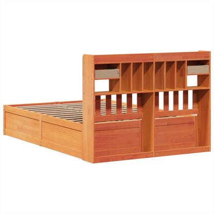 Bed Frame without Mattress Wax Brown 140x190 cm Solid Wood Pine