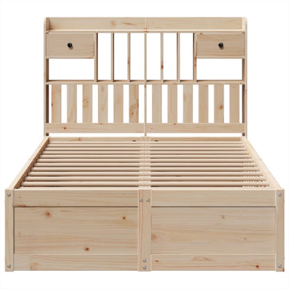 Bed Frame without Mattress 135x190 cm Double Solid Wood Pine