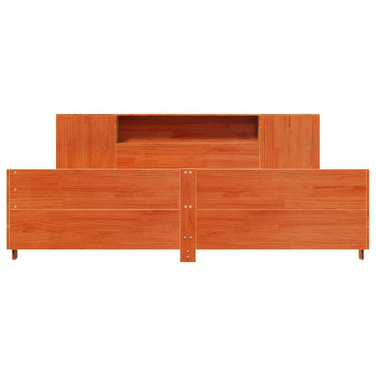 Bed Frame without Mattress Wax Brown 180x200 cm Super King Solid Wood Pine