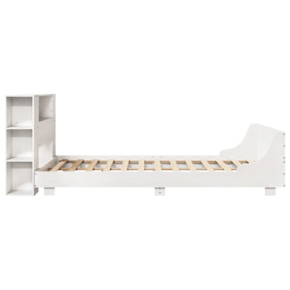 Bed Frame without Mattress White 150x200 cm King Size Solid Wood Pine