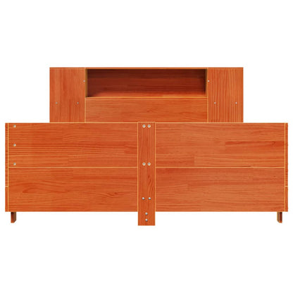 Bed Frame without Mattress Wax Brown 140x190 cm Solid Wood Pine