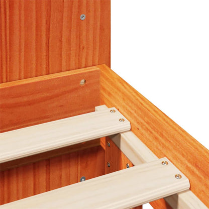 Bed Frame without Mattress Wax Brown 140x190 cm Solid Wood Pine
