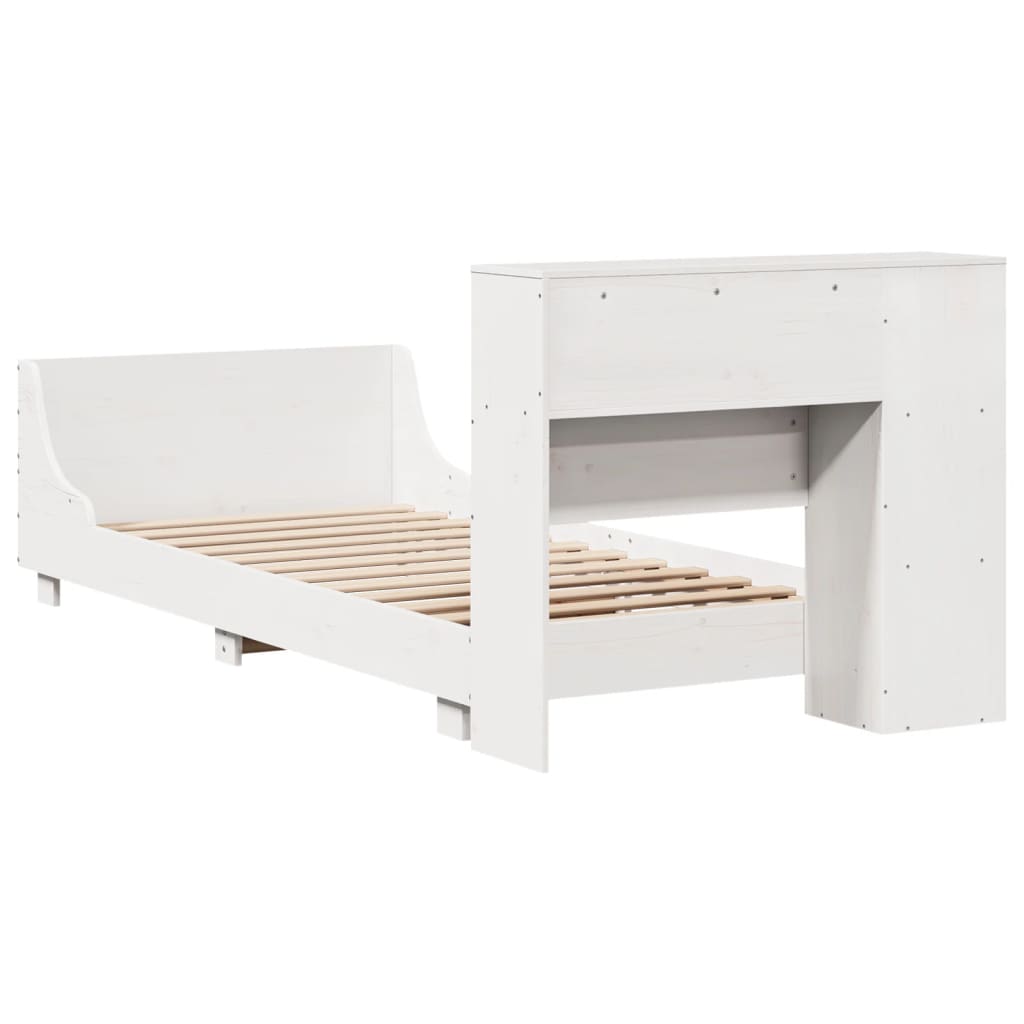Bed Frame without Mattress White 100x200 cm Solid Wood Pine