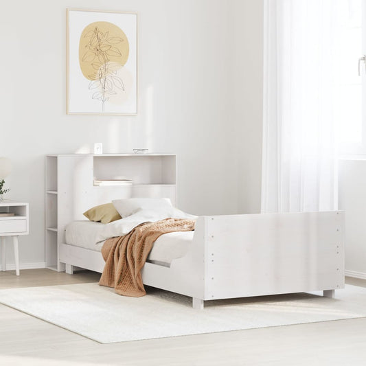 Bed Frame without Mattress White 100x200 cm Solid Wood Pine