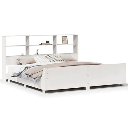 Bed Frame without Mattress White 180x200 cm Super King Solid Wood Pine
