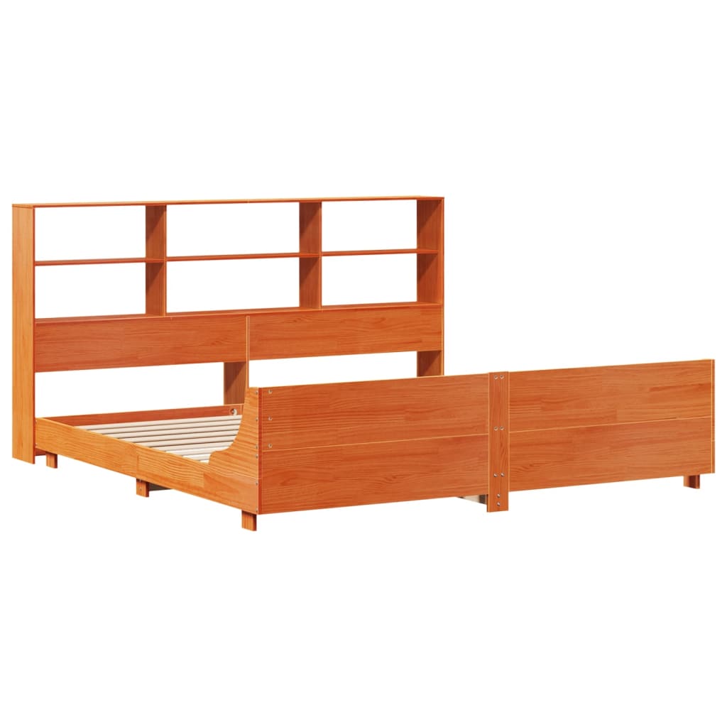 Bed Frame without Mattress Wax Brown 180x200 cm Super King Solid Wood Pine