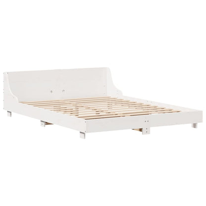 Bed Frame without Mattress White 160x200 cm Solid Wood Pine