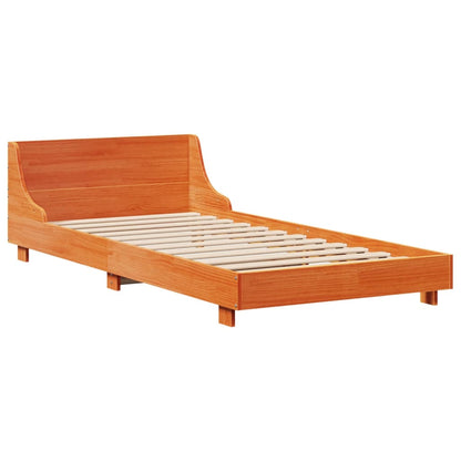 Bed Frame without Mattress Wax Brown 100x200 cm Solid Wood Pine