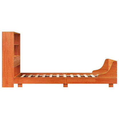 Bed Frame without Mattress Wax Brown 100x200 cm Solid Wood Pine