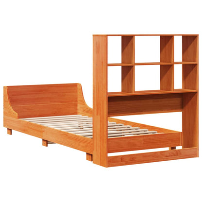 Bed Frame without Mattress Wax Brown 100x200 cm Solid Wood Pine