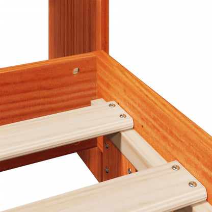 Bed Frame without Mattress Wax Brown 100x200 cm Solid Wood Pine