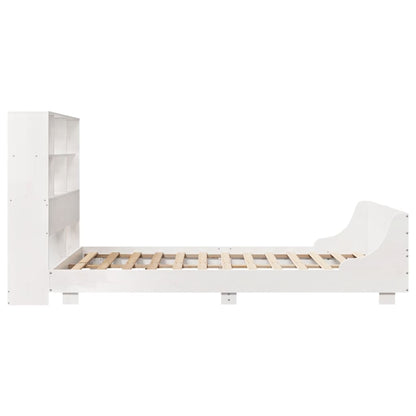 Bed Frame without Mattress White 140x190 cm Solid Wood Pine