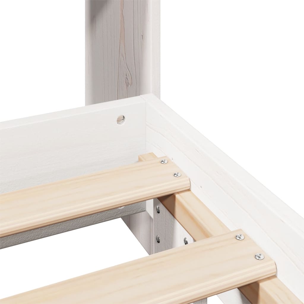 Bed Frame without Mattress White 140x190 cm Solid Wood Pine