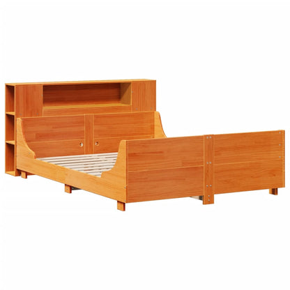 Bed Frame without Mattress Wax Brown 160x200 cm Solid Wood Pine