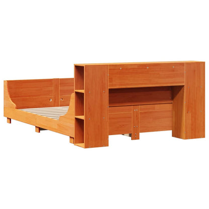 Bed Frame without Mattress Wax Brown 160x200 cm Solid Wood Pine