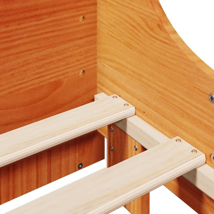 Bed Frame without Mattress Wax Brown 160x200 cm Solid Wood Pine