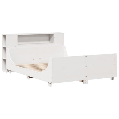 Bed Frame without Mattress White 140x190 cm Solid Wood Pine