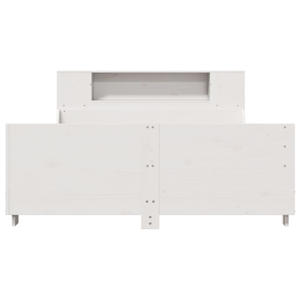 Bed Frame without Mattress White 140x190 cm Solid Wood Pine