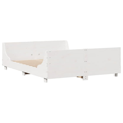 Bed Frame without Mattress White 120x190 cm Small Double Solid Wood Pine