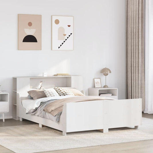 Bed Frame without Mattress White 120x190 cm Small Double Solid Wood Pine