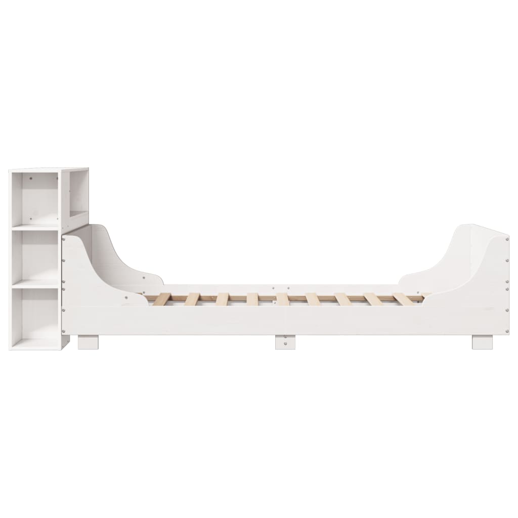 Bed Frame without Mattress White 100x200 cm Solid Wood Pine