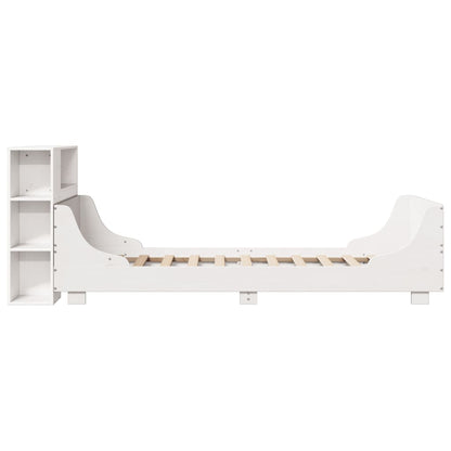 Bed Frame without Mattress White 100x200 cm Solid Wood Pine