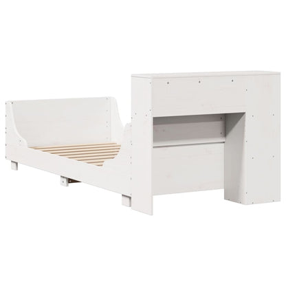 Bed Frame without Mattress White 100x200 cm Solid Wood Pine