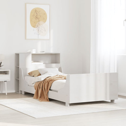 Bed Frame without Mattress White 100x200 cm Solid Wood Pine