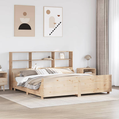 Bookcase Bed without Mattress 180x200 cm Super King Solid Wood