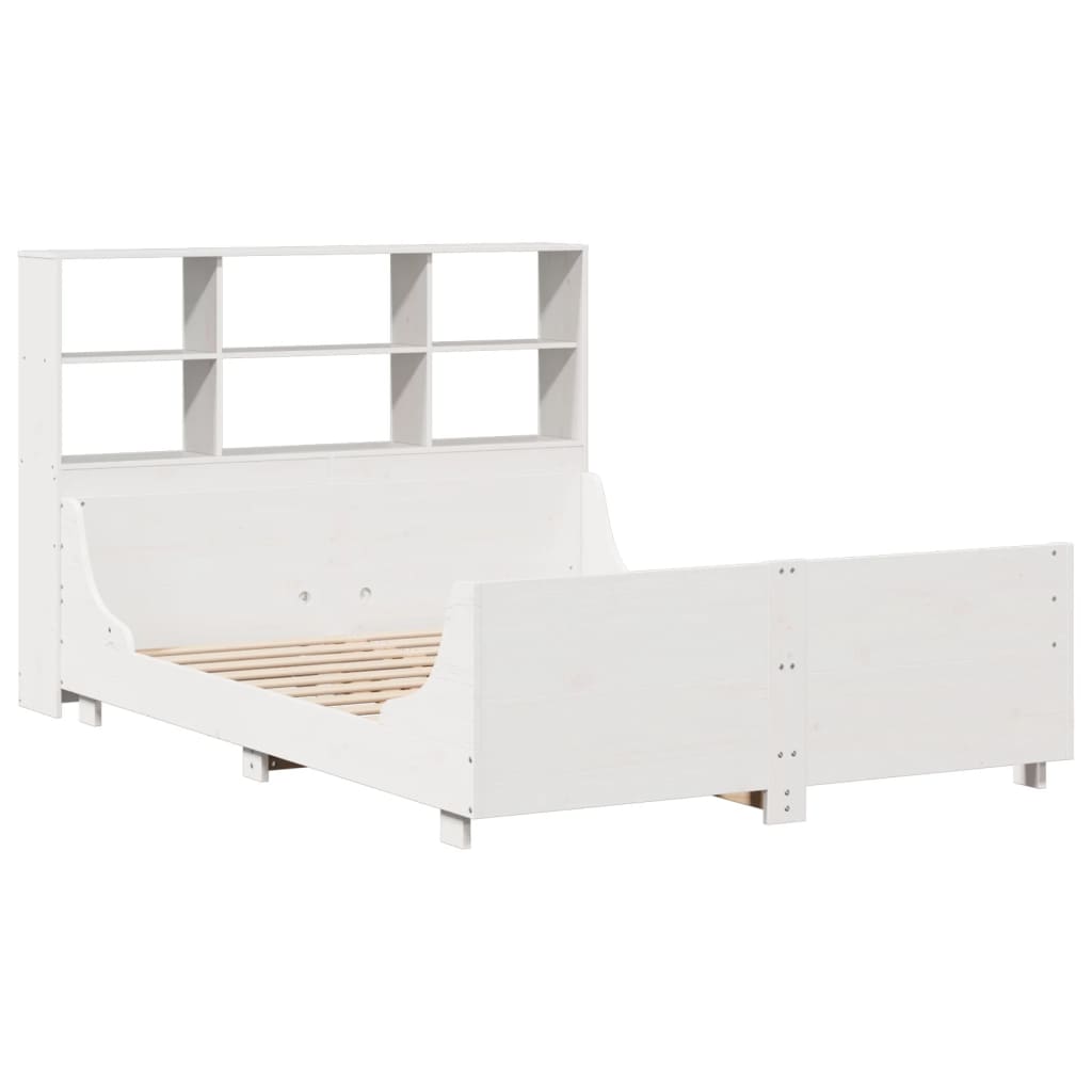Bookcase Bed without Mattress White 160x200 cm Solid Wood