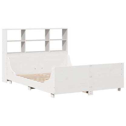 Bookcase Bed without Mattress White 160x200 cm Solid Wood