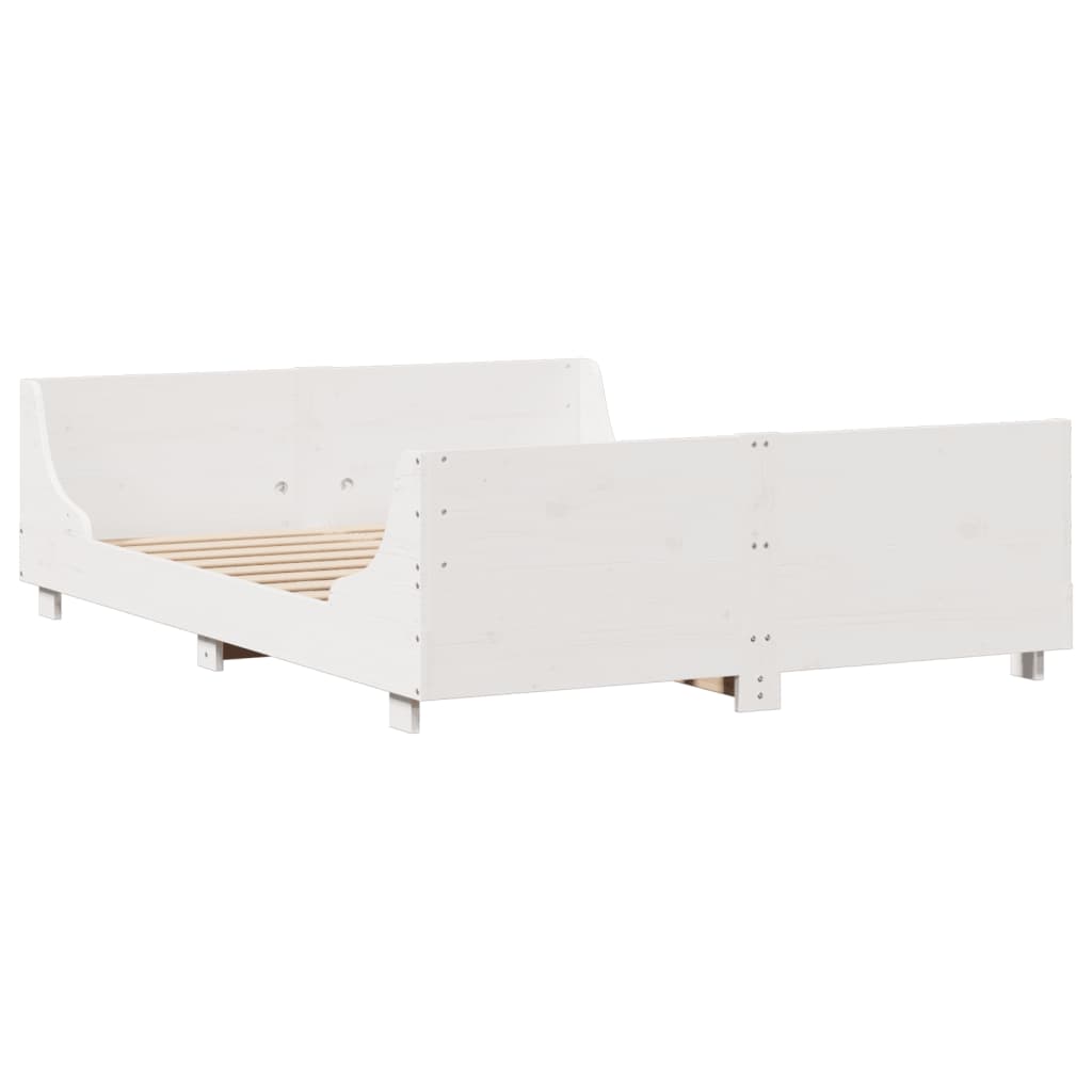 Bookcase Bed without Mattress White 160x200 cm Solid Wood