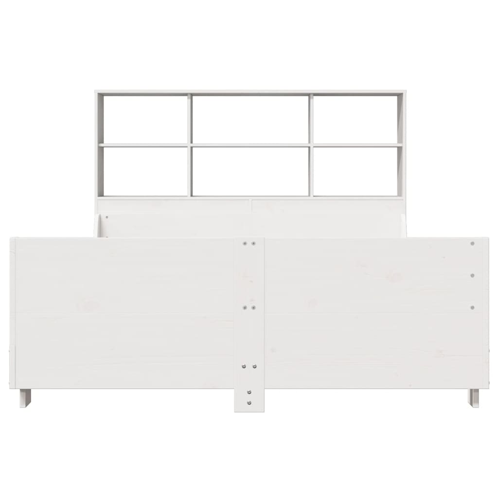 Bookcase Bed without Mattress White 140x200 cm Solid Wood