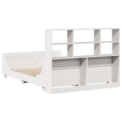 Bookcase Bed without Mattress White 140x200 cm Solid Wood